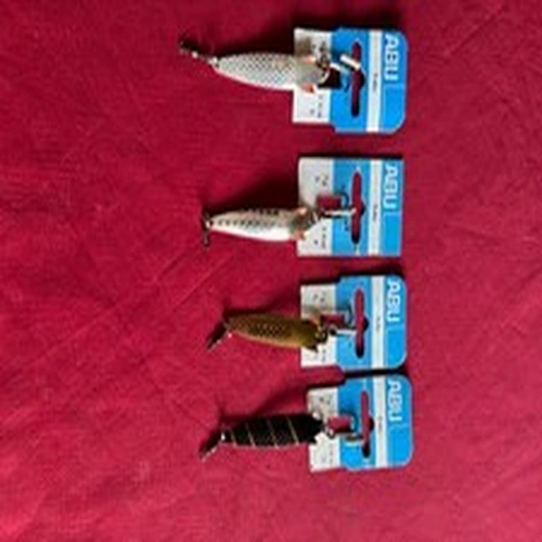 4 Carded Vintage  Abu Toby Lures. 7 Gram ,  S , G , Z .