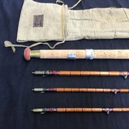 Vintage JA Walker “Salmon Rod” 12ft 6” 3 pc (+ spare tip) split cane Fly Rod+bag