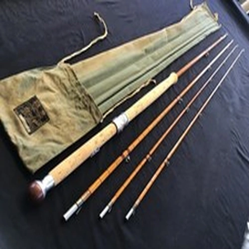 Rare vintage Hardy "The Wye" 12ft 6" 3 pc (+spare tip) Palakona cane Fly Rod+bag