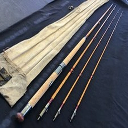 Rare Hardy steel centre "The Wye" 14ft 6" 3pc (+ spare tip) cane Fly Rod and bag