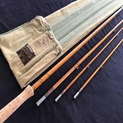 Rare Hardy “The Hollolite” 12ft 6” 3 piece (+ spare tip) cane Salmon Fly Rod+bag
