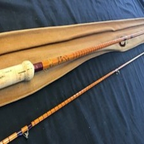 Vintage B James "Richard Walker Mk IV Avon" 10ft 2pc split cane Avon Rod + bag