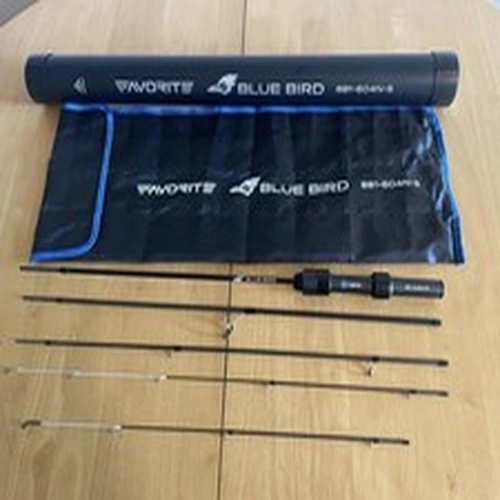 FAVORITE BLUE BIRD BB1-604-N 4 SECTION SUL/XUL TRAVEL LURE ROD WITH EXTRA TIP. 