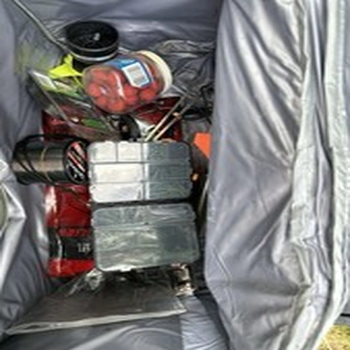 Large Fishing Tackle Bag with Various Accessories