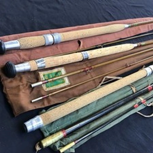 3 Vintage Apollo Fly Fishing Rods Loch Rod The Slapton Tubeflash With Bags