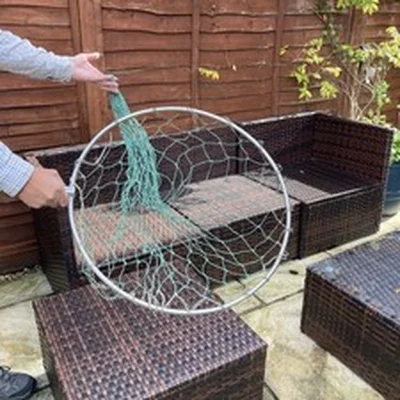 12mm Stainless Steve Landing Net 2ft Diameter Green & Grey Netting