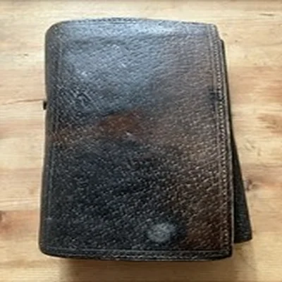 Leather Wallet -Parchment Pages With Fishing Flies - Possibly Victorian FT