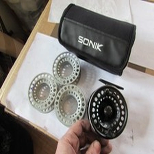 good used airflo switch 4/6 disc drag cassette trout fly fishing reel 3 spools