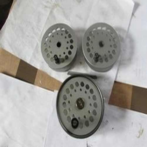 V good vintage sharpes aberdeen gordon trout fly fishing reel 3.5" + 2 spools