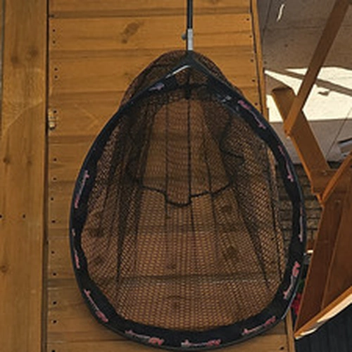 Advanta Fishing Landing Net with Black Mesh & Handle - Unisex, Black