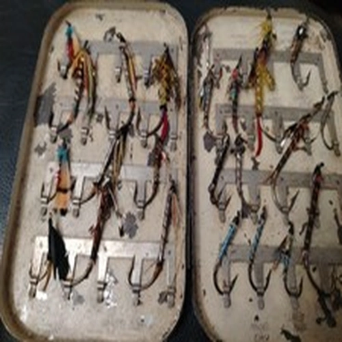 Malloch Vintage Fly Box with  Salmon Flies