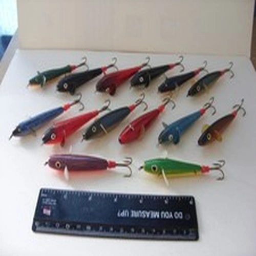 Joblot fishing tackle, wooden Devon Minnow lures, Salmon Sea Trout Pike Perch