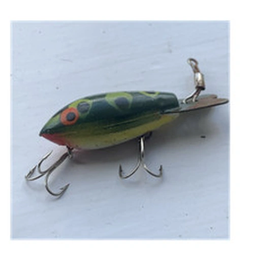 Green/Yellow Spotted Floating Crankbait Lure, Treble Hooks, 2in 1/4oz