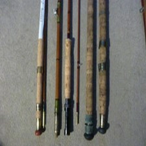 ANTIQUE COURSE FISHING RODS ,  3  RODS ON OFFER , COLLECTORS ITEMS NEEDS TLC.