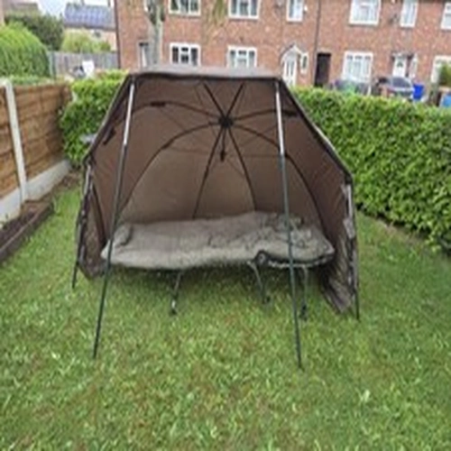 Nash Fishing Lounger And Stealth System Brolly In Bag, Carp Fishing.
