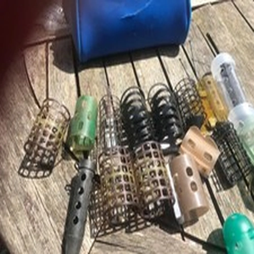 cage swim feeders for fishing and blue case